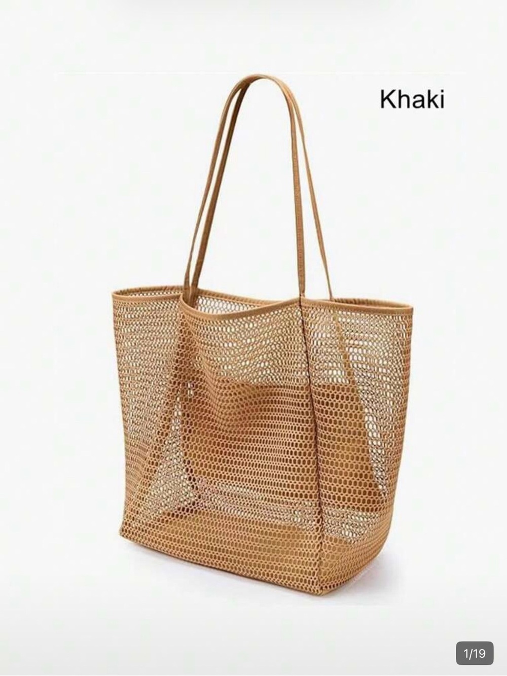 Khaki Mesh Tote Bag – Lightweight Everyday Carry